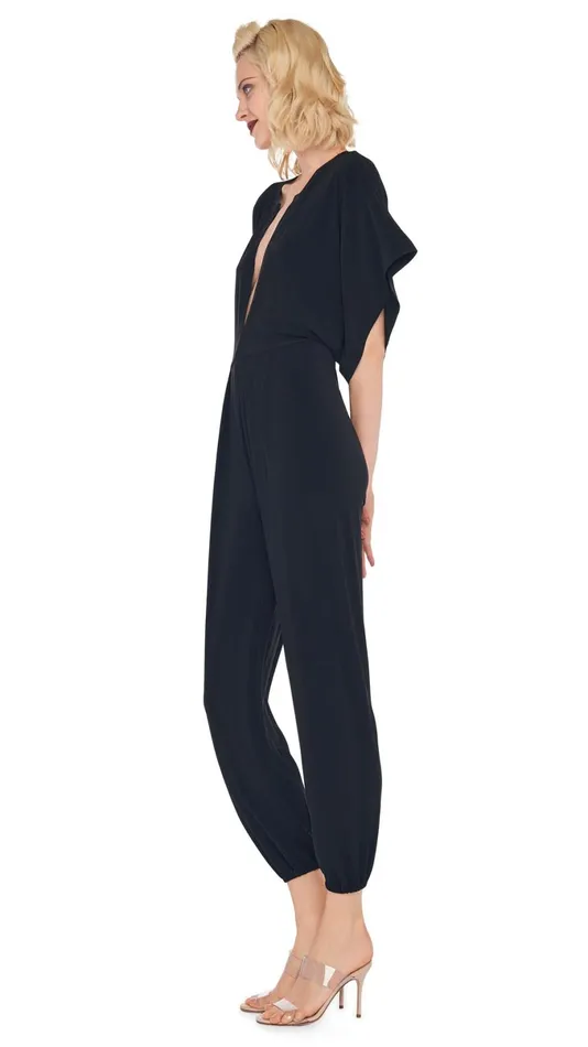 Norma Kamali Jumpsuits RECTANGLE JOG JUMPSUIT Black 8211 Clothing