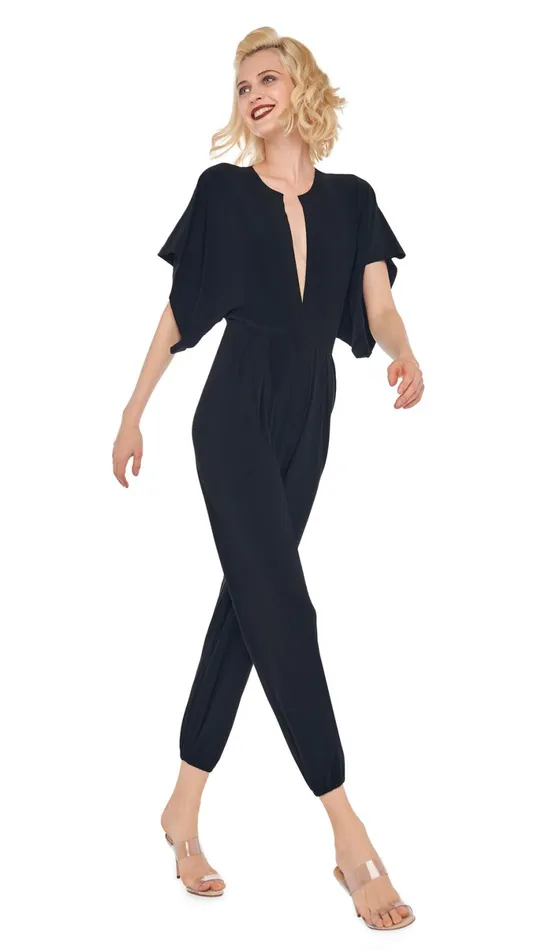 Norma Kamali Jumpsuits RECTANGLE JOG JUMPSUIT Black 8211 Clothing