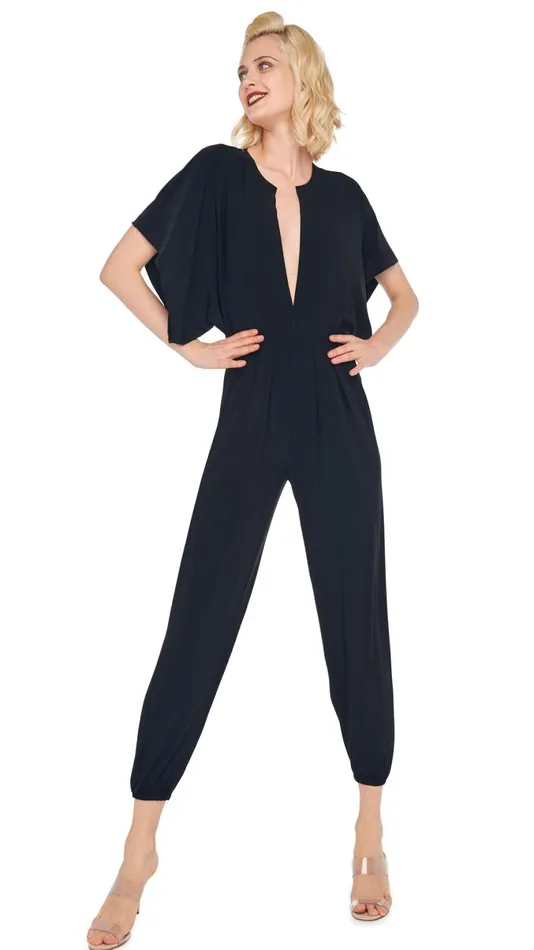 Norma Kamali Jumpsuits RECTANGLE JOG JUMPSUIT Black 8211 Clothing
