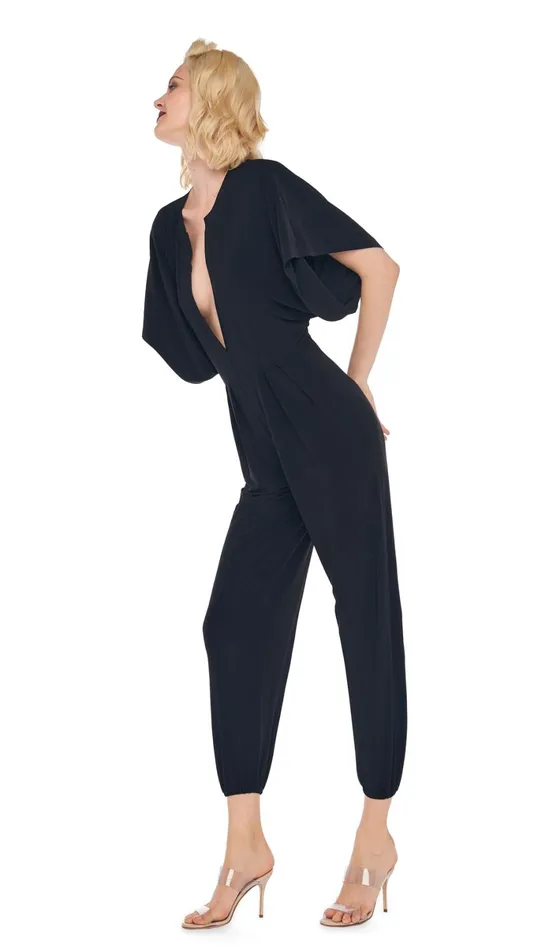 Norma Kamali Jumpsuits RECTANGLE JOG JUMPSUIT Black 8211 Clothing