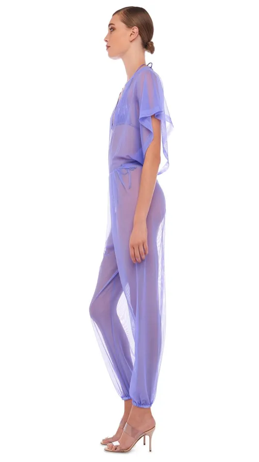 Norma Kamali Jumpsuits RECTANGLE JOG JUMPSUIT Lilac 8211 Clothing