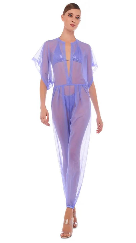 Norma Kamali Jumpsuits RECTANGLE JOG JUMPSUIT Lilac 8211 Clothing