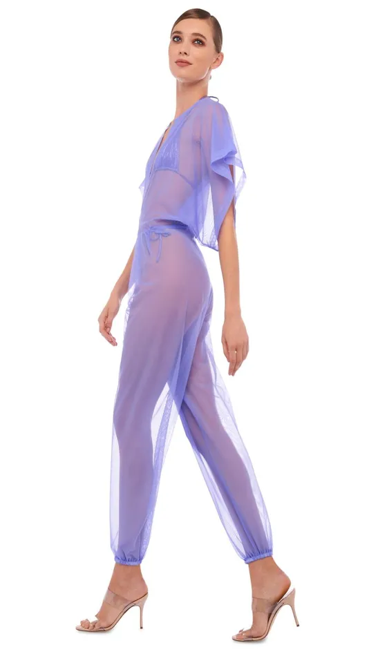 Norma Kamali Jumpsuits RECTANGLE JOG JUMPSUIT Lilac 8211 Clothing