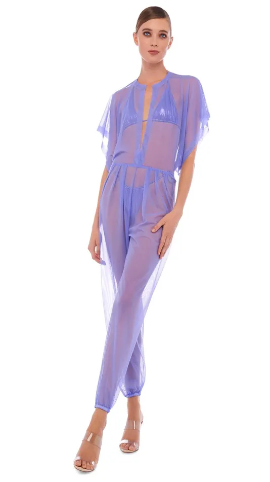 Norma Kamali Jumpsuits RECTANGLE JOG JUMPSUIT Lilac 8211 Clothing