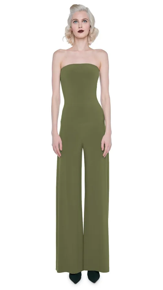 Norma Kamali Jumpsuits STRAPLESS ELEPHANT JUMPSUIT Military 8211 Clothing