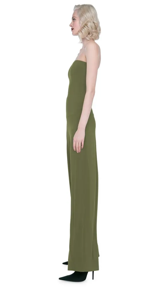Norma Kamali Jumpsuits STRAPLESS ELEPHANT JUMPSUIT Military 8211 Clothing