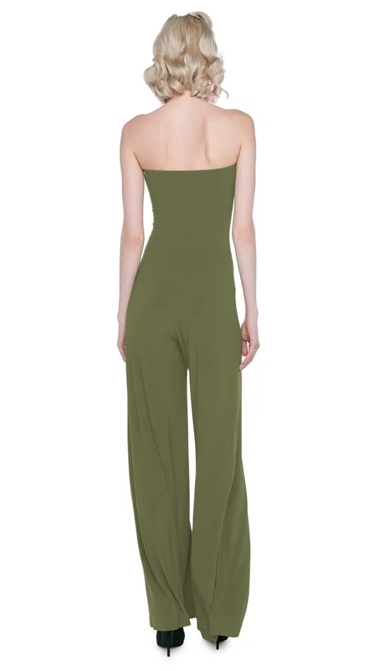 Norma Kamali Jumpsuits STRAPLESS ELEPHANT JUMPSUIT Military 8211 Clothing