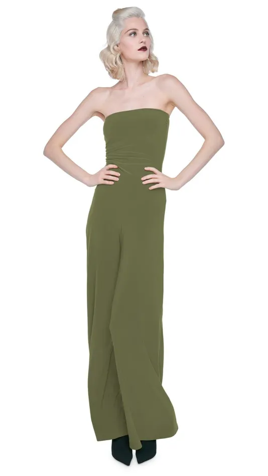 Norma Kamali Jumpsuits STRAPLESS ELEPHANT JUMPSUIT Military 8211 Clothing