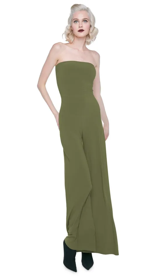 Norma Kamali Jumpsuits STRAPLESS ELEPHANT JUMPSUIT Military 8211 Clothing