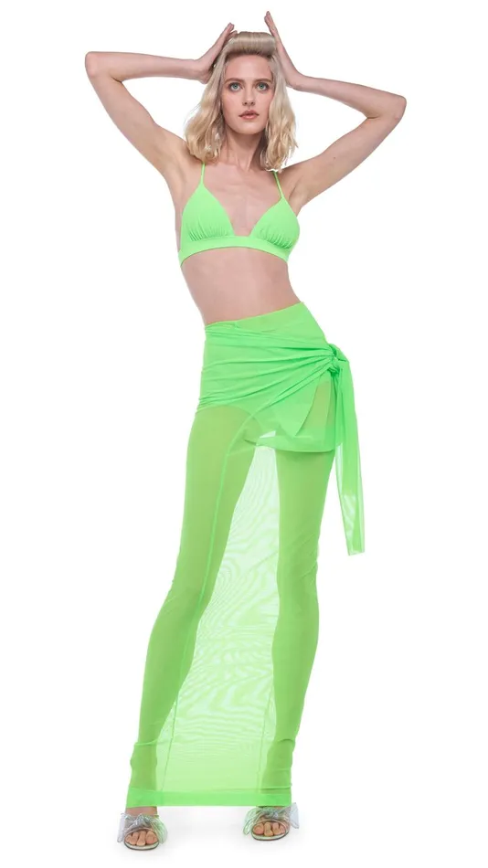 Norma Kamali Swimwear ALL IN ONE GOWN Neon Green 8211 Clothing