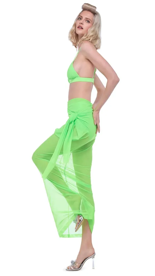 Norma Kamali Swimwear ALL IN ONE GOWN Neon Green 8211 Clothing