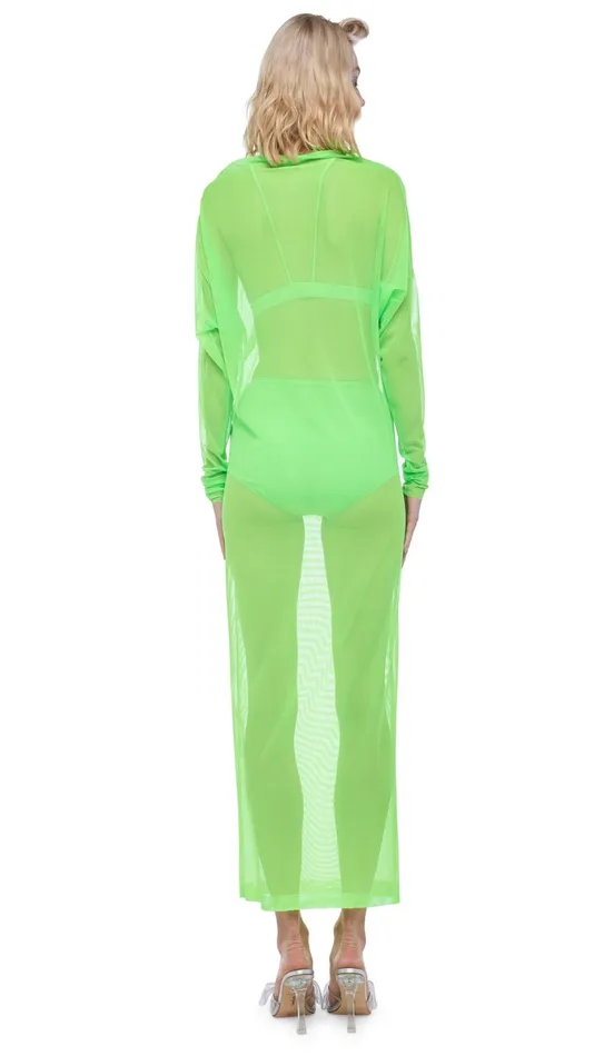 Norma Kamali Swimwear ALL IN ONE GOWN Neon Green 8211 Clothing