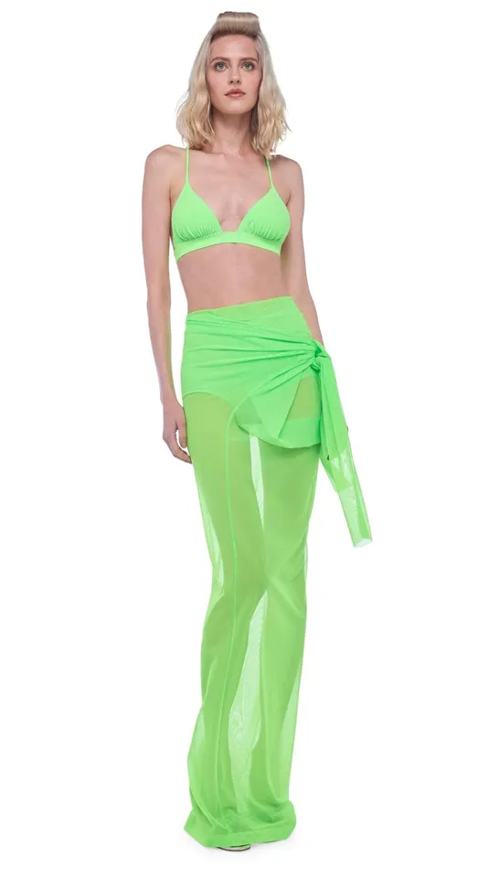 Norma Kamali Swimwear ALL IN ONE GOWN Neon Green 8211 Clothing