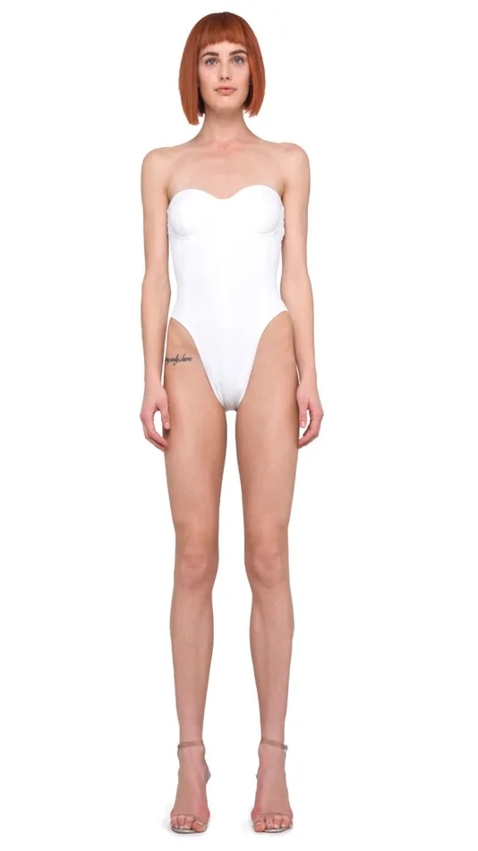 Norma Kamali Swimwear CORSET MIO White 8211 Clothing