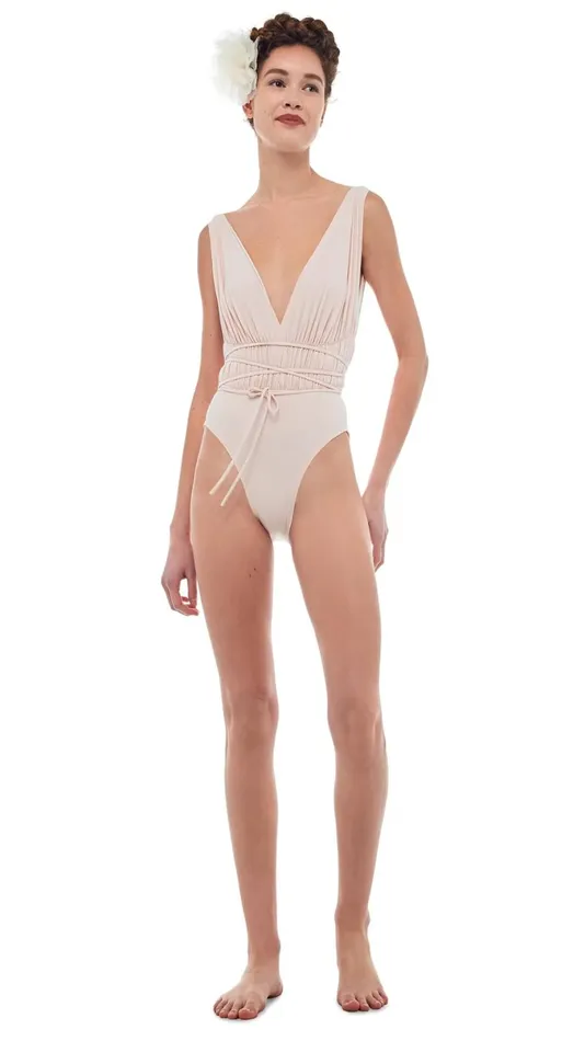 Norma Kamali Swimwear GODDESS MIO Bone 8211 Clothing