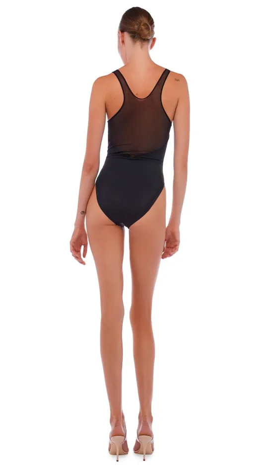 Norma Kamali Swimwear RACER DEEP V COMBO MIO Black 8211 Clothing