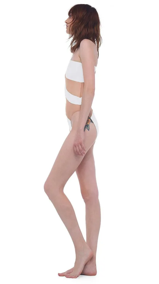 Norma Kamali Swimwear SNAKE MESH MIO White 8211 Clothing