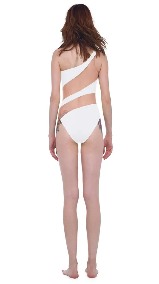 Norma Kamali Swimwear SNAKE MESH MIO White 8211 Clothing
