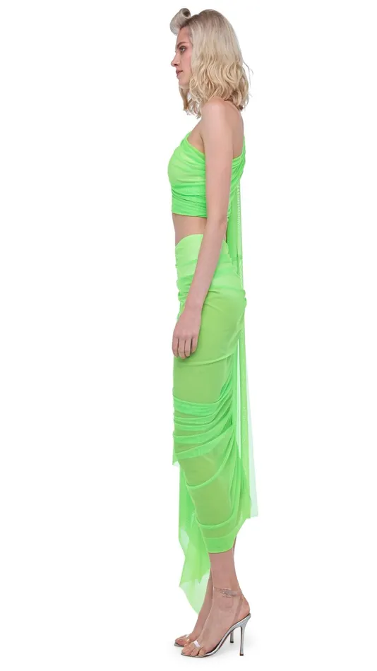 Norma Kamali Tops DIANA BRA W SLEEVE Neon Green 8211 Clothing