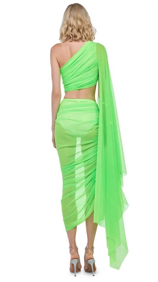 Norma Kamali Tops DIANA BRA W SLEEVE Neon Green 8211 Clothing