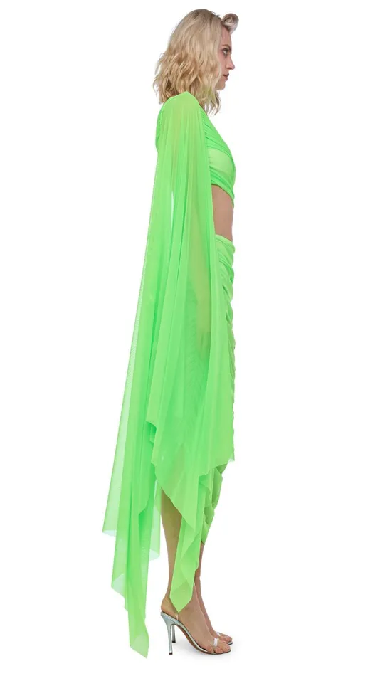 Norma Kamali Tops DIANA BRA W SLEEVE Neon Green 8211 Clothing