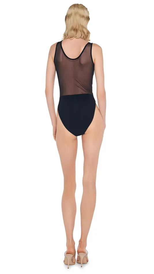 Norma Kamali Tops DOT DASH MIO Blackblack Mesh 8211 Clothing