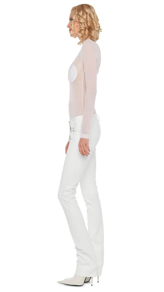 Norma Kamali Tops LONG SLEEVE DOT APPLIQUE TOP Snow Whitesnow White 8211 Clothing Norma Kamali Tops LONG SLEEVE DOT APPLIQUE TOP Snow Whitesnow White 8211 Clothing