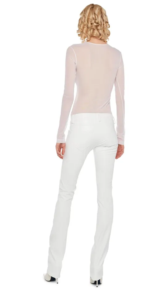 Norma Kamali Tops LONG SLEEVE DOT APPLIQUE TOP Snow Whitesnow White 8211 Clothing Norma Kamali Tops LONG SLEEVE DOT APPLIQUE TOP Snow Whitesnow White 8211 Clothing