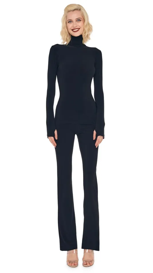 Norma Kamali Tops LONG SLEEVE TURTLE TOP Black 8211 Clothing