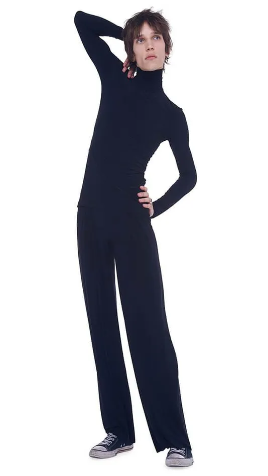 Norma Kamali Tops LONG SLEEVE TURTLE TOP Black 8211 Clothing