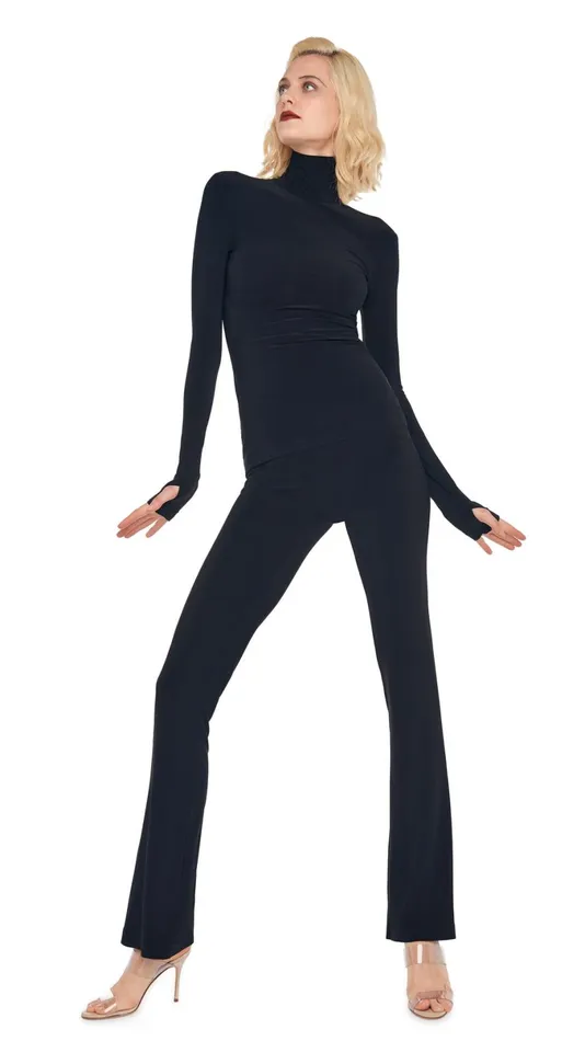 Norma Kamali Tops LONG SLEEVE TURTLE TOP Black 8211 Clothing