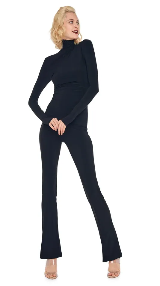 Norma Kamali Tops LONG SLEEVE TURTLE TOP Black 8211 Clothing