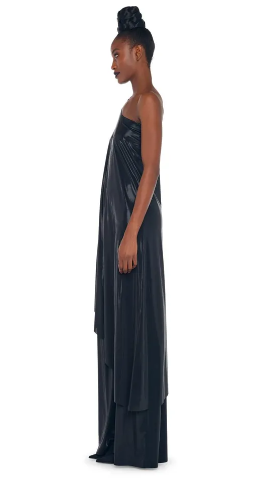 Norma Kamali Tops ONE SHOULDER DIAGONAL TUNIC Black 8211 Clothing