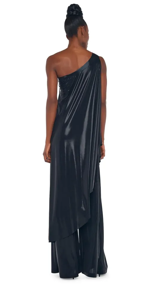 Norma Kamali Tops ONE SHOULDER DIAGONAL TUNIC Black 8211 Clothing