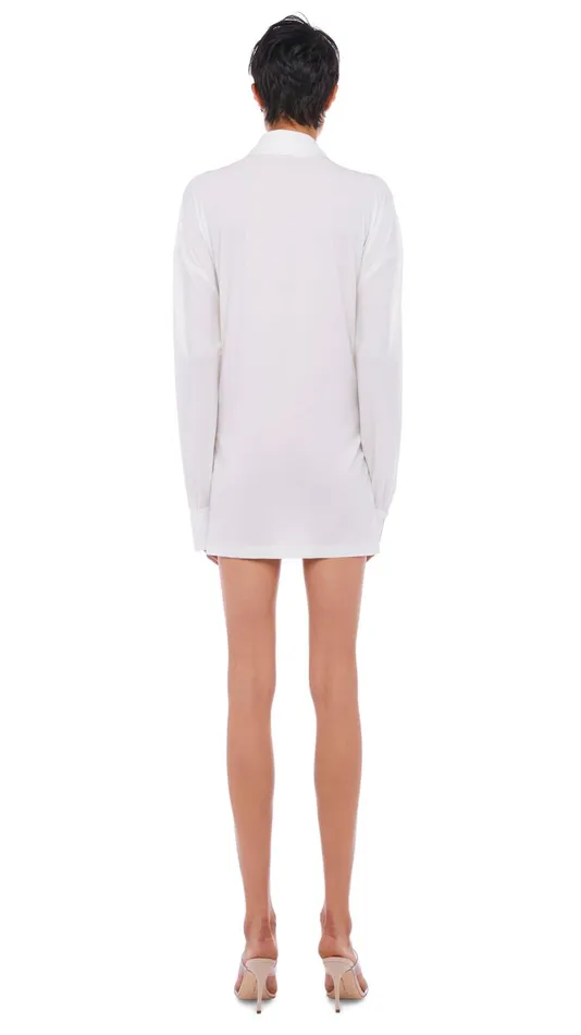 Norma Kamali Tops OVERSIZED TY FRONT NK SHIRT Snow White 8211 Clothing