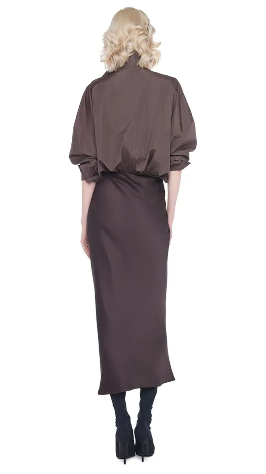 Norma Kamali Tops SUPER OS BF NK SHIRT BODYSUIT Chocolate 8211 Clothing