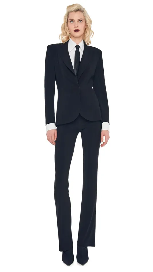 Norma Kamali Wardrobe BOOT PANT With CLASSIC SINGLE BREASTED JACKET 8211 Clothing Norma Kamali Wardrobe BOOT PANT With CLASSIC SINGLE BREASTED JACKET 8211 Clothing