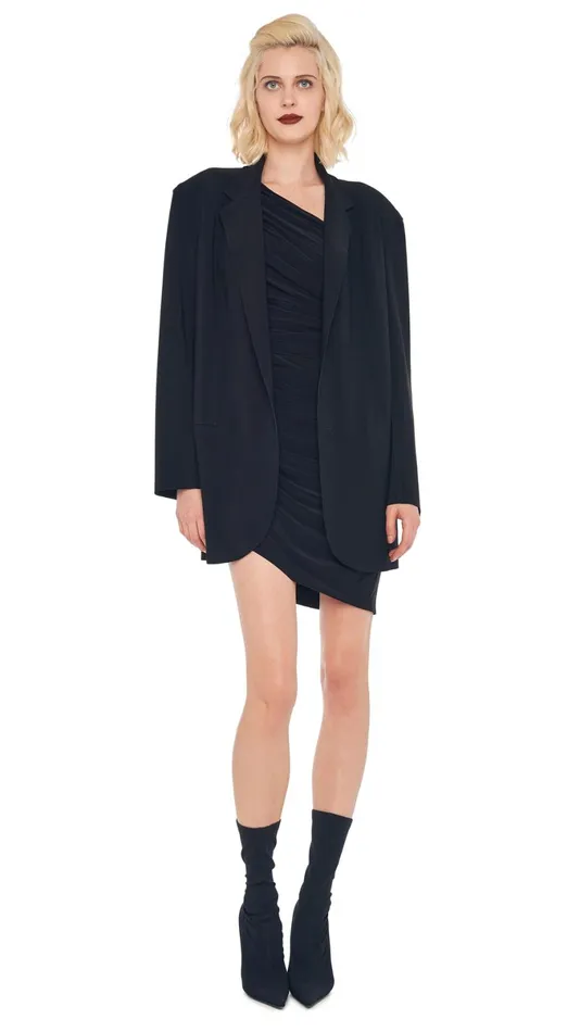 Norma Kamali Wardrobe DIANA MINI DRESS With OVERSIZED SINGLE BREASTED JACKET 8211 Clothing