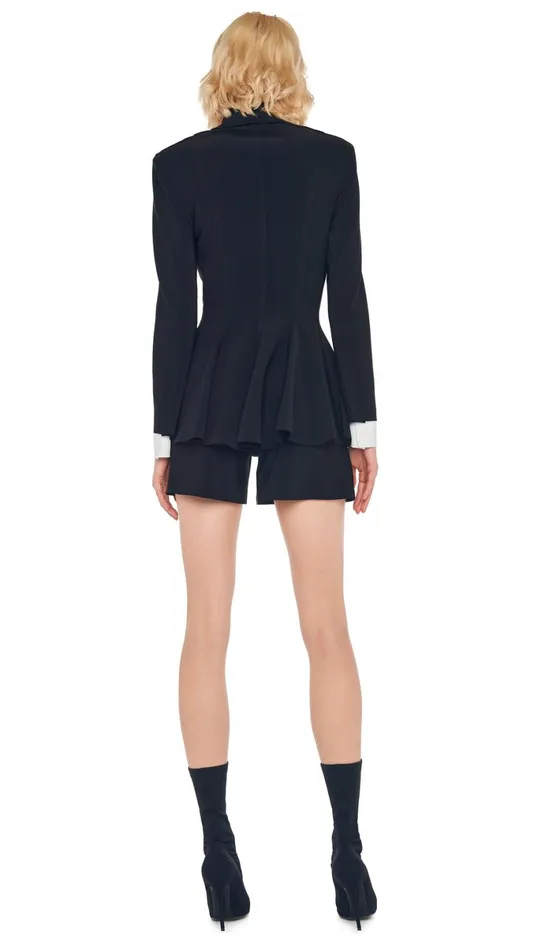 Norma Kamali Wardrobe ELEPHANT PLEAT SHORT With SINGLE BREASTED PEPLUM JACKET 8211 Clothing