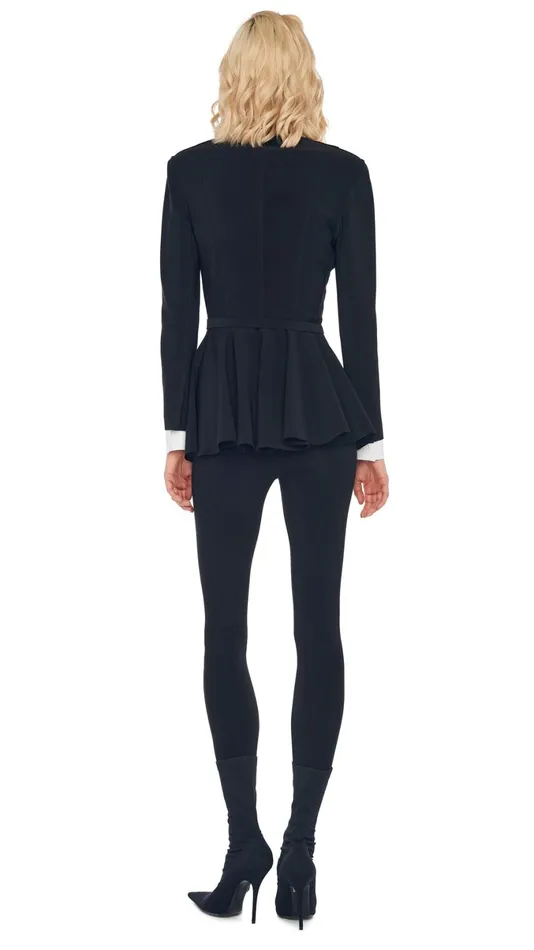 Norma Kamali Wardrobe LEGGING W FOOTIE WO WAISTBAND With SINGLE BREASTED PEPLUM JACKET 8211 Clothing Norma Kamali Wardrobe LEGGING W FOOTIE WO WAISTBAND With SINGLE BREASTED PEPLUM JACKET 8211 Clothing