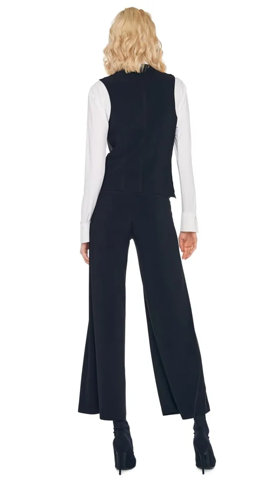 Norma Kamali Wardrobe SHORT STRAIGHT LEG PANT With VEST WITH LAPEL 8211 Clothing Norma Kamali Wardrobe SHORT STRAIGHT LEG PANT With VEST WITH LAPEL 8211 Clothing