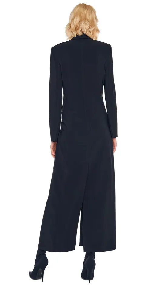 Norma Kamali Wardrobe SLEEVELESS PICKLEBALL MINI DRESS With SINGLE BREASTED COAT 8211 Clothing Norma Kamali Wardrobe SLEEVELESS PICKLEBALL MINI DRESS With SINGLE BREASTED COAT 8211 Clothing