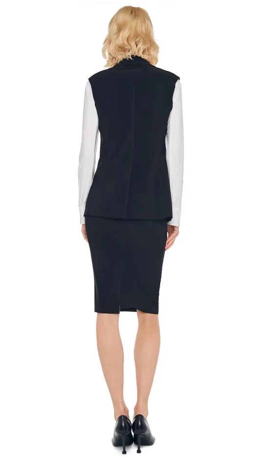 Norma Kamali Wardrobe STRAIGHT SKIRT With SLEEVELESS SINGLE BREASTED JACKET 8211 Clothing Norma Kamali Wardrobe STRAIGHT SKIRT With SLEEVELESS SINGLE BREASTED JACKET 8211 Clothing