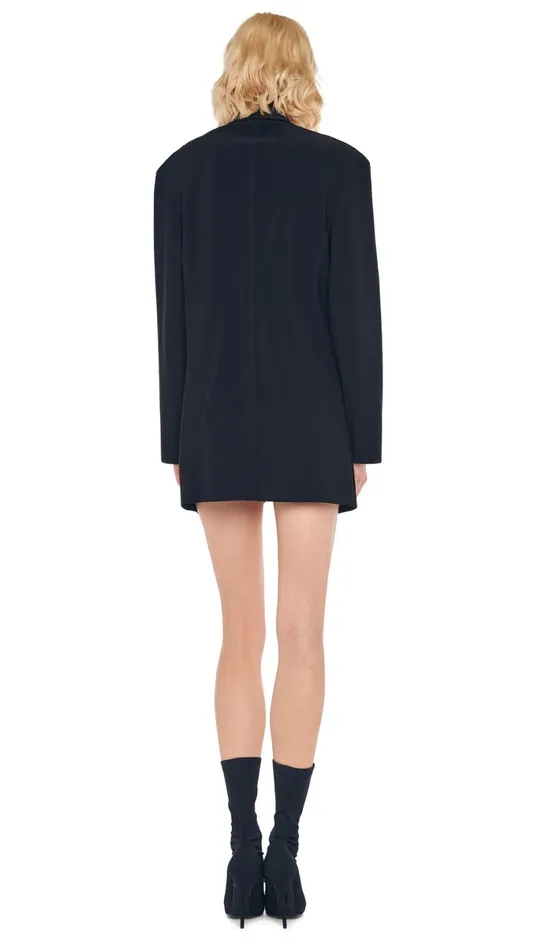 Norma Kamali Wardrobe STRAPLESS PICKLEBALL MINI DRESS With OVERSIZED SINGLE BREASTED JACKET 8211 Clothing Norma Kamali Wardrobe STRAPLESS PICKLEBALL MINI DRESS With OVERSIZED SINGLE BREASTED JACKET 8211 Clothing