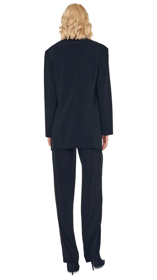 Norma Kamali Wardrobe TAPERED PLEATED TROUSER With OVERSIZED SINGLE BREASTED JACKET 8211 Clothing Norma Kamali Wardrobe TAPERED PLEATED TROUSER With OVERSIZED SINGLE BREASTED JACKET 8211 Clothing