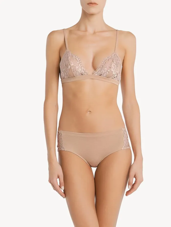 Nude Lace Triangle Bra Lingerie La Perla Triangle