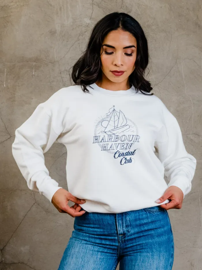 Oaklyn Graphic Sweatshirt Almond Women Sweaters Able