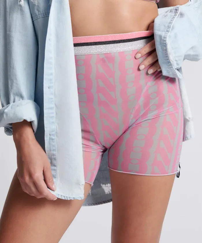 ON REPEAT MESH BIKE SHORTS Women One Teaspoon Bottoms ON REPEAT MESH BIKE SHORTS Women One Teaspoon Bottoms