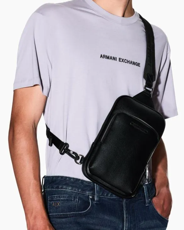 One Shoulder Bag With Two Pockets Black Men Armani Backpacks One Shoulder Bag With Two Pockets Black Men Armani Backpacks