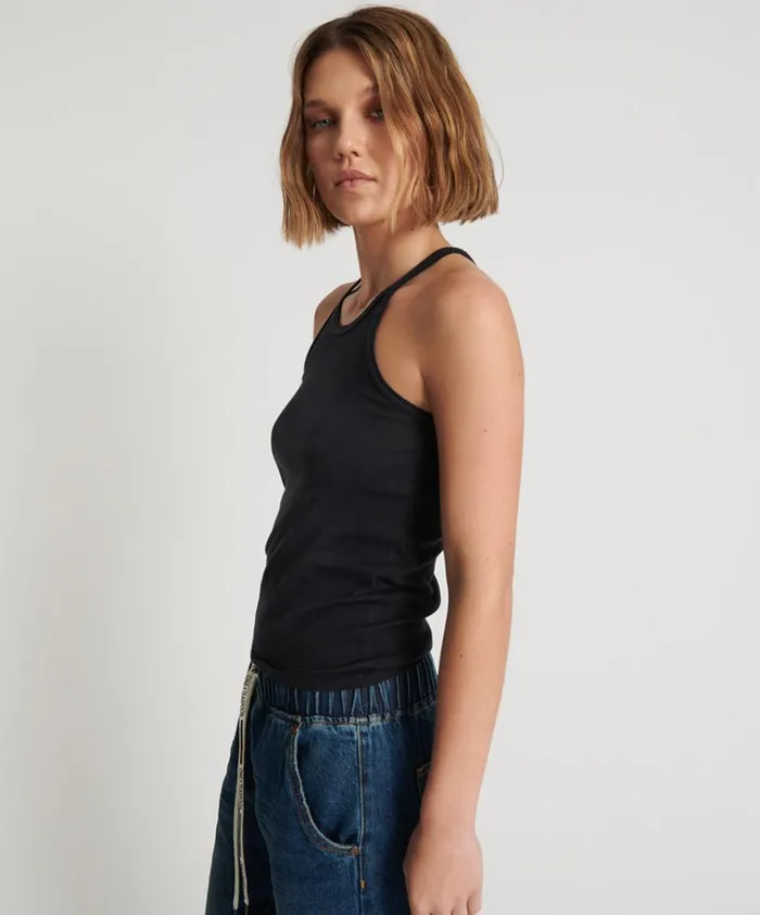 ONETEASPOON FINE RIB SINGLET Women One Teaspoon Tees and Tanks ONETEASPOON FINE RIB SINGLET Women One Teaspoon Tees and Tanks